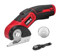 Tijeras eléctricas Anbull sin cable, 4V recargable con diseño de corte rotativo y doble bloqueo de seguridad, corta cartón, alfombra, cuero, plástico, carga mediante USB-C, incluye 1 hoja de repuesto.