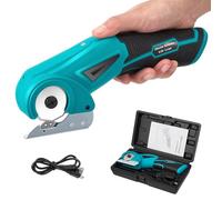 Tijeras eléctricas de 4,2 V, cortador de cartón, tijeras inalámbricas con motor de cobre, cortador universal y cortador eléctrico, 2000 mAh, grosor de corte de 6 mm para cartón, alfombra, tela, cuero