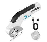 Tijeras eléctricas de corte universal de 4 V para cartón, tela, alfombra, cuero, fieltro, con 2 cuchillas
