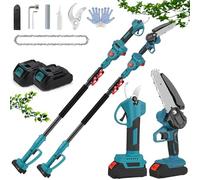 Tijeras Eléctricas Inalámbricas Para Podar, Podadora Eléctrica Telescópica De 36 V Con Pértiga Telescópica, Diámetro De Corte De 40 Mm, 2 Baterías De Iones De Litio De 2,0 Ah, Cortador De Ramas