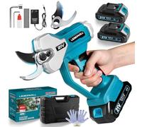 Tijeras Eléctricas para Ramas para Makita Batería 18V, 600W Tijeras de Podar Profesionales con 2 Baterías de 2000mAh, Motor sin Escobillas Manual con Contador de Cortes LCD, Diámetro de Corte de 35mm