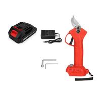 Tijeras Eléctricas Podadora Eléctrica Inalámbrica Sin Escobillas, 4 Engranajes, 30mm, Cortador Eficiente De Ramas De Poda De Árboles Frutales, Bonsái, For Batería De 18V(1 Battery Red)
