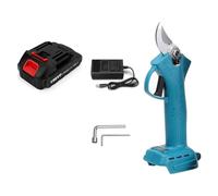 Tijeras Eléctricas Podadora Eléctrica Inalámbrica Sin Escobillas, 4 Engranajes, 30mm, Cortador Eficiente De Ramas De Poda De Árboles Frutales, Bonsái, For Batería De 18V(1 Battery Blue)