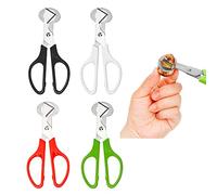 Tijeras Huevos Codorniz, Tijeras de Corte de Cáscara de Huevo de Acero Inoxidable, Huevo Cortador para Hogar, Cocina, Restaurante 4 Piezas (Verde, Rojo, Blanco, Negro)