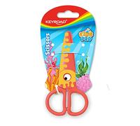 Tijeras Infantiles de Plástico - Tamaño 12 cm - Diseño de Pulpo - Tijera para Niños con Punta Redonda - Material Escolar Ideal para Manualidades - Keyroad