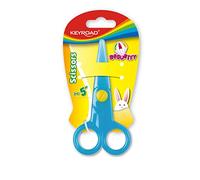 Tijeras Infantiles de Plástico - Tamaño 13 cm - Color Amarillo - Tijera para Niños con Punta Redonda - Material Escolar Ideal para Manualidades - Keyroad
