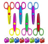 Tijeras Manualidades 6pcs, Tijeras Niños Manualidades con 8pcs Perforadora Papel Formas, Mini Perforadoras de Agujero a Mano Hole Puncher, Scrapbooking Perforadoras Papel de Diferentes Patrones