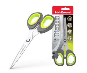 Tijeras marca ERICHKRAUSE modelo Erichkrause Tijeras Titanium - Cuchillas de Titanio - Alta e Corte - Resistente a La Corrosion - Color Negro