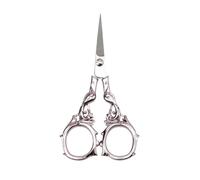 Tijeras ornamentadas de acero inoxidable vintage para manualidades, portátiles, resistentes al óxido, para bordado, costura y decoración del hogar, corte preciso de hilo