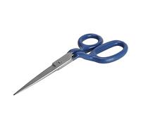 Tijeras para alfombras curvadas azules de 7,1 pulgadas, tijeras para tela de acero inoxidable de alta resistencia, tijeras ergonómicas para manualidades con apliques para coser,