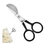 Tijeras para alfombras,Tijeras de hoja de acero inoxidable con aplique de pico de pato afilado de 4,72 pulgadas - para el hogar con mango descentrado curvo doblado doble para alfombras y punzo