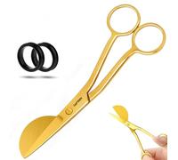 Tijeras para apliques de pico de pato, mango plegable doble, tijeras de afeitar para bordar de acero inoxidable J2, tijeras de alambre afiladas para tejer, coser, manualidades (Oro, 6 pulgadas)