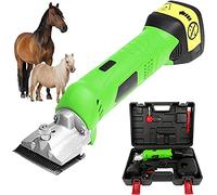 Tijeras para caballos inalámbricas, kit de aseo de animales eléctrico recargable para podadoras de caballos, ideal de corte rápido, para caballos, llamas, ganado, cabras, alpacas,