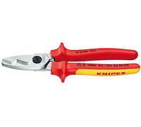 Knipex Tijeras cortacables con filo de corte doble cromado, aislados con fundas multicomponentes, según norma VDE 200 mm 95 16 200