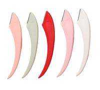 Tijeras Para Cejas - Acero Inoxidable Plateado, Kit Manual De 5 Piezas, Estuche De Viaje Completo, Accesorios De Manicura De Belleza Estética | Ideal Para El Mantenimiento De Cejas Mujeres Hombres Gra