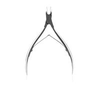 Tijeras para cutículas de acero inoxidable para decoración de uñas, herramientas para el cuidado de las uñas con diseño de resorte de doble horquilla para cortaúñas, color plateado