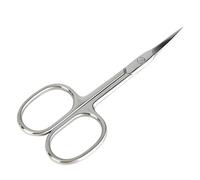 Tijeras para Cutículas Extrafinas con Punta Curvada, Acero Inoxidable con Superficie de Corte Curvada, Tijeras para Cutículas, Filo Afilado, Mango Redondo, Corte Preciso para Restos de Piel, 94mm