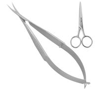 Tijeras para cutículas, tijeras de uñas curvadas, tijeras de cutícula profesionales, tijeras de uñas curvadas extrafinas con 1 tijera pequeña, kit de aseo preciso de punta puntiaguda para cejas,