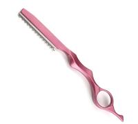 Tijeras para el cabello, tijeras para adelgazar, afeitadora de cabello para cortar el cabello, recortadora de puntas abiertas, tijeras para barba (rosa)