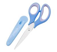 Tijeras para la Escuela,Tijeras Escolares - Tijeras Infantiles de Acero Inoxidable -Tijeras de punta redondeada, tijeras para manualidades escolares con funda para útiles escolares, color azul