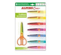 Alpino Tijeras para manualidades Crea+ – 8 recambios, 8 tipos de corte, colores brillantes