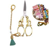 Tijeras para manualidades pequeñas,Tijeras elegantes | de costura vintage, de para crochet, bonitas tijeras con cadena para costura, herramienta de bricolaje para trabajos artísticos
