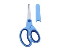 Tijeras para niños a partir de 3 años, tijeras de seguridad para niños pequeños, 14,6 cm, color azul, cuchillas de acero inoxidable y mango suave con funda protectora, tijeras pequeñas para niños y