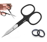 Tijeras para uñas curvas, tijeras para cutículas, uñas de los pies, calidad de marca, extrafinas, afiladas para mujeres y hombres, 4 pulgadas, color negro
