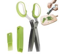 Tijeras para verduras Cortador de guindillas de 5 capas, utensilios de | con tapa y peine de limpieza, tijeras de cocina de acero inoxidable para podar, jardinería, cocinar y ensaladas