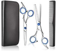 Tijeras Peluqueria Profesional，7 Pack/Set 6" Tijeras de Peluquería Profesional Corte de Pelo de Acero Inoxid con Peine,Barberos o Uso en el Hogar, Ligero y Agudo