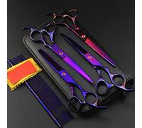 Tijeras Peluqueria Profesional, Barbero Tijeras Peluquería Tijera Corte Pelo Acero Inoxidable Tijeras Pelo Salón 7.0 Inch,Púrpura,7inchset