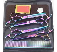 Tijeras Peluqueria Profesional, Barbero Tijeras Peluquería Tijera Corte Pelo Acero Inoxidable Tijeras Pelo Salón 7.0 Inch,Color,7inchset