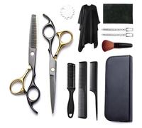 Tijeras Peluqueria Profesional Tijeras profesionales de peluquería, tijeras planas y dentadas, entresacar, domésticas, traje(Color 6)