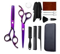 Tijeras Peluqueria Profesional Tijeras profesionales de peluquería, tijeras planas y dentadas, entresacar, domésticas, traje(Color 12)