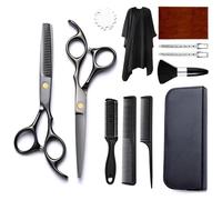 Tijeras Peluqueria Profesional Tijeras profesionales de peluquería, tijeras planas y dentadas, entresacar, domésticas, traje(Color 1)