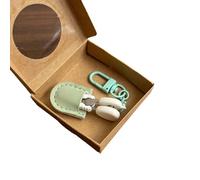 Tijeras pequeñas de metal con mango ergonómico con llavero colorido, funda protectora para artistas, proyectos aficionados, tijeras de costura portátiles