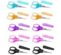 Tijeras Pequeñas Manualidades - 10 Pcs Mini Tijeras de Acero Inoxidable con Protector, Tijera Escolares y de Costura para Papel, Bordado y Tela, Precisión Portátiles para Hogar y Oficina