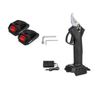 Tijeras Podar Eléctricas Podadora Eléctrica Inalámbrica Sin Escobillas, 4 Engranajes, 30mm, Cortador Eficiente De Ramas Poda Árboles Frutales, Bonsái, For Batería 18V(2 Battery Black)