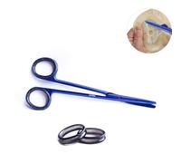 Tijeras profesionales de punta roma para colostomía e ileostomía, tijeras de acero inoxidable J2 para bolsas de ostomía, para médicos, veterinarios y enfermeras (Azul, 5,5 pulgadas)