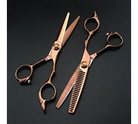 Tijeras Profesionales para Cortar el Cabello, 6 Pulgadas, Japón 440c, Corte de Bronce, Tijeras de peluquería, Tijeras de entresacar (Juego)