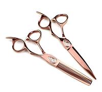 Tijeras Profesionales para Cortar el Cabello, de 6 Pulgadas, de Acero japonés 440C, Color Bronce, para entresacar el Cabello, para Peluquero, Juego de Tijeras de peluquería (Tijeras de entresacar).