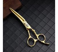Tijeras Profesionales para Cortar el Cabello, de 6 Pulgadas, de Acero japonés 440c, Doradas, para peluquería, entresacar y Cortar el Cabello (Corte monocromático).