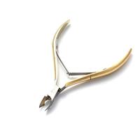 Tijeras profesionales para cutículas, alicates de acero inoxidable para uñas, pinzas para dedos, cortauñas, herramientas de manicura y pedicura, doradas.