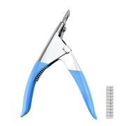 Tijeras profesionales para uñas en forma de U, de acero inoxidable, con imán, color azul, BH01