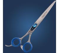 Tijeras rectas para zurdos en acero japonés de GogiPet, mide 18 cm, 7"