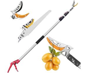 Tijeras telescópicas de 1,2 - 2,2 m, para podar árboles, arbustos, fruta, cortasetos, telescópicas, tijeras de podar con mango telescópico, herramienta de corte manual de jardín