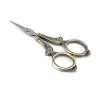 Tijeras vintage de acero inoxidable, mini tijeras de corte con patrón en relieve, herramienta de corte de punta afilada con acabado liso, tijeras pequeñas multiusos para coser (1#)