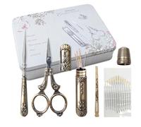 Tijeras vintage para manualidades, 6 piezas, tijeras de tela profesionales, tijeras pequeñas vintage | Juego de costura vintage antiguo europeo reutilizable juego de herramientas de costura de