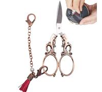 Tijeras Vintage - Tijeras de Coser Tjeras de Cadena Tejer Afilado, Manualidades de Ganchillo DIY, Bonitas Tijera de Bordar Clásicas, Cadena Pequeña de Metal Durable, Tijras de Herramienta