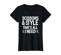 Tijeras y Estilo, That's I Need Funny Hairstylist Camiseta, Mujer, Negro, XL